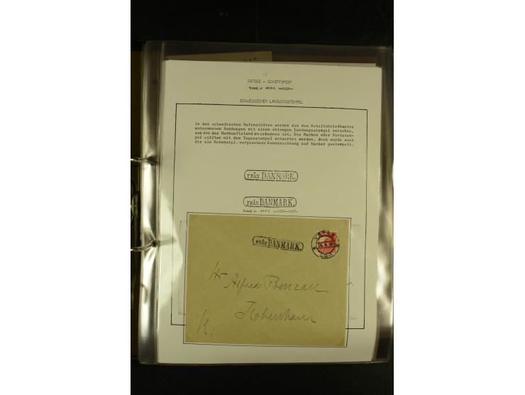 1846/1977 (ca.), interessante Sammlung "Schwedische Landungsstempel" mit ca. 150 Briefen und Karten, einigen losen Marken und