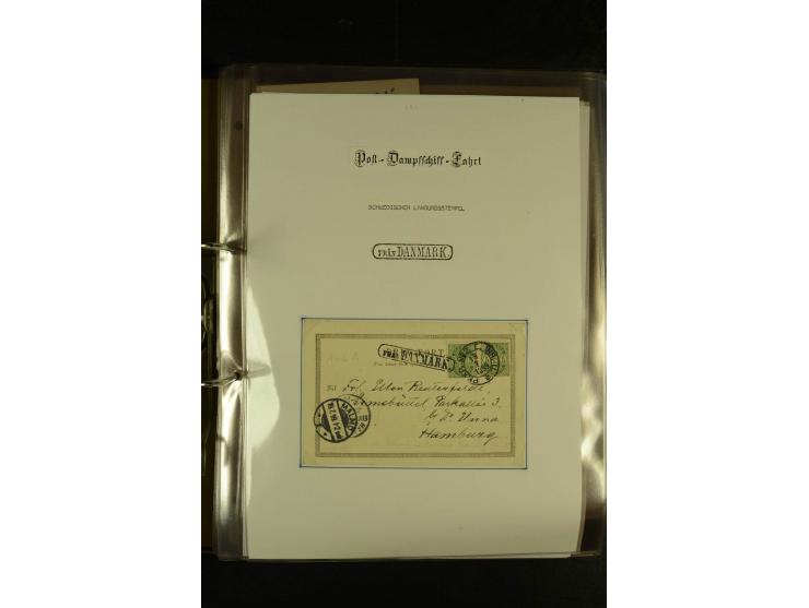 1846/1977 (ca.), interessante Sammlung "Schwedische Landungsstempel" mit ca. 150 Briefen und Karten, einigen losen Marken und