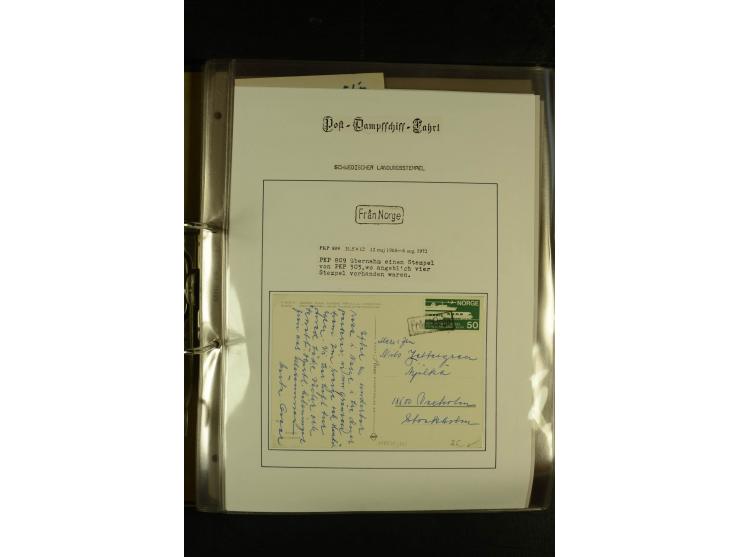 1846/1977 (ca.), interessante Sammlung "Schwedische Landungsstempel" mit ca. 150 Briefen und Karten, einigen losen Marken und