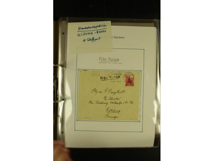 1846/1977 (ca.), interessante Sammlung "Schwedische Landungsstempel" mit ca. 150 Briefen und Karten, einigen losen Marken und
