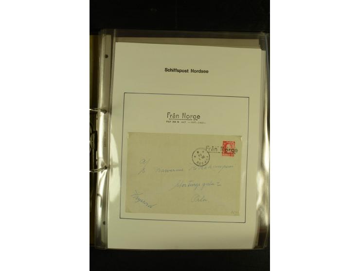 1846/1977 (ca.), interessante Sammlung "Schwedische Landungsstempel" mit ca. 150 Briefen und Karten, einigen losen Marken und