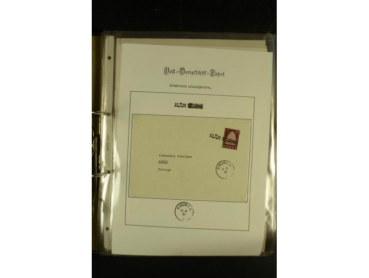 1846/1977 (ca.), interessante Sammlung "Schwedische Landungsstempel" mit ca. 150 Briefen und Karten, einigen losen Marken und