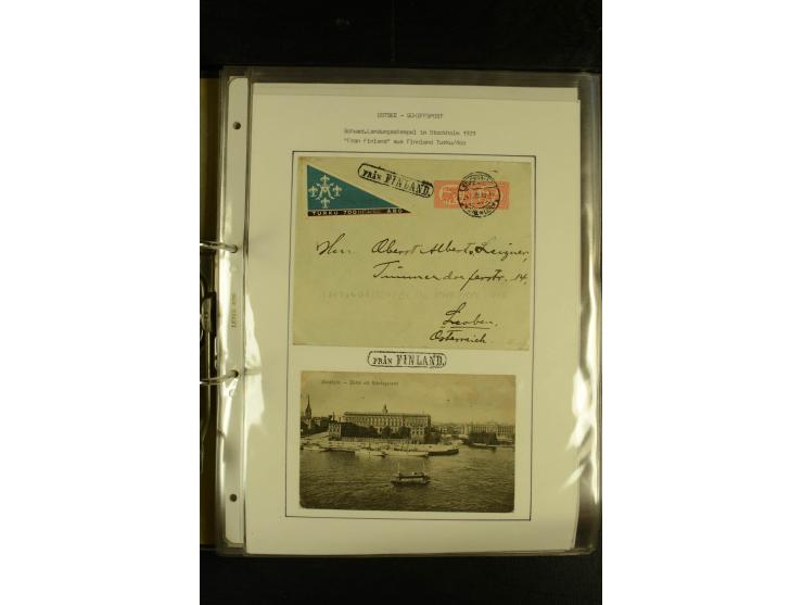 1846/1977 (ca.), interessante Sammlung "Schwedische Landungsstempel" mit ca. 150 Briefen und Karten, einigen losen Marken und