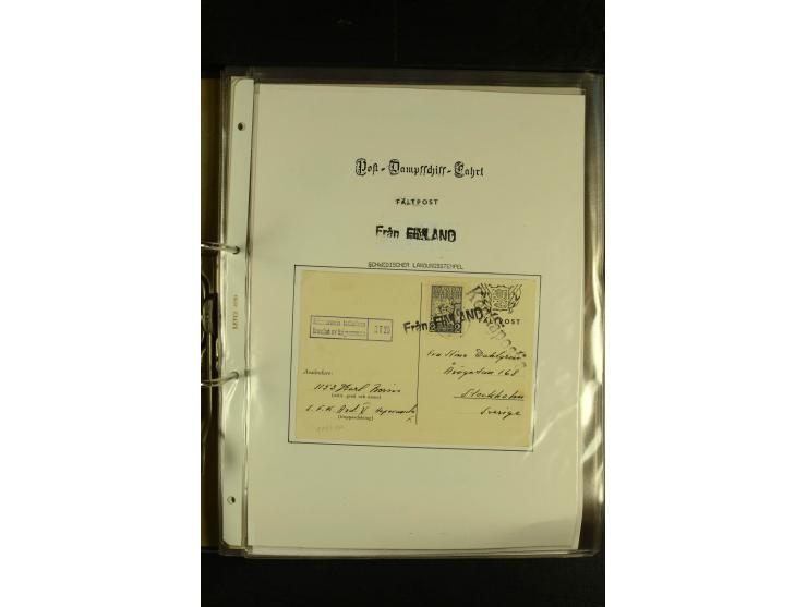1846/1977 (ca.), interessante Sammlung "Schwedische Landungsstempel" mit ca. 150 Briefen und Karten, einigen losen Marken und
