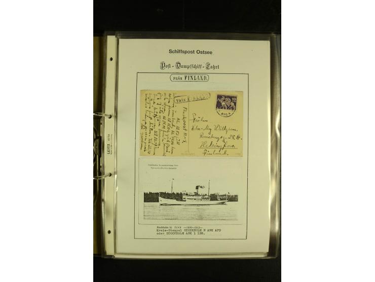 1846/1977 (ca.), interessante Sammlung "Schwedische Landungsstempel" mit ca. 150 Briefen und Karten, einigen losen Marken und