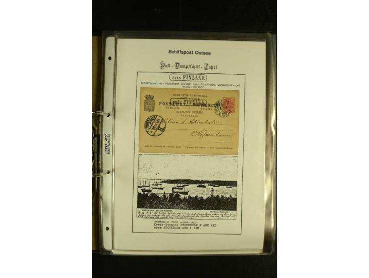 1846/1977 (ca.), interessante Sammlung "Schwedische Landungsstempel" mit ca. 150 Briefen und Karten, einigen losen Marken und