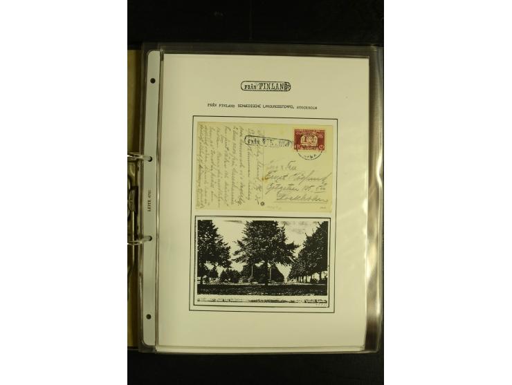 1846/1977 (ca.), interessante Sammlung "Schwedische Landungsstempel" mit ca. 150 Briefen und Karten, einigen losen Marken und