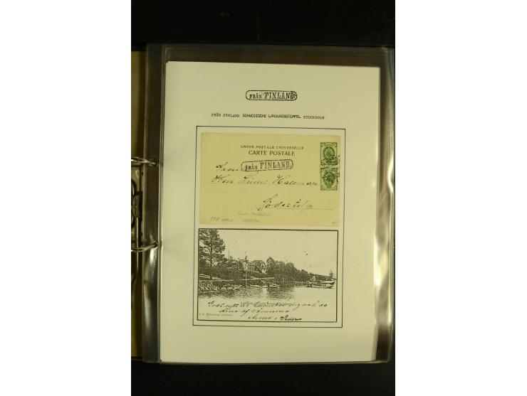 1846/1977 (ca.), interessante Sammlung "Schwedische Landungsstempel" mit ca. 150 Briefen und Karten, einigen losen Marken und