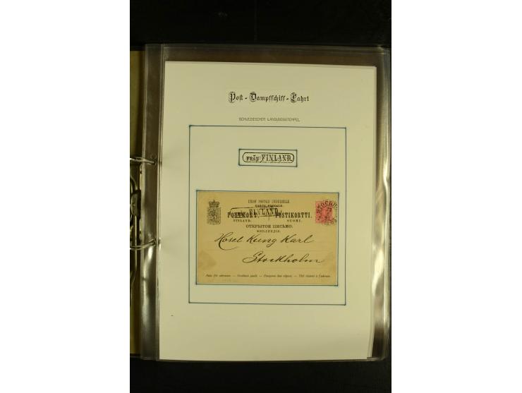 1846/1977 (ca.), interessante Sammlung "Schwedische Landungsstempel" mit ca. 150 Briefen und Karten, einigen losen Marken und