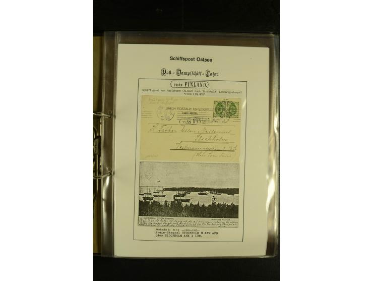 1846/1977 (ca.), interessante Sammlung "Schwedische Landungsstempel" mit ca. 150 Briefen und Karten, einigen losen Marken und