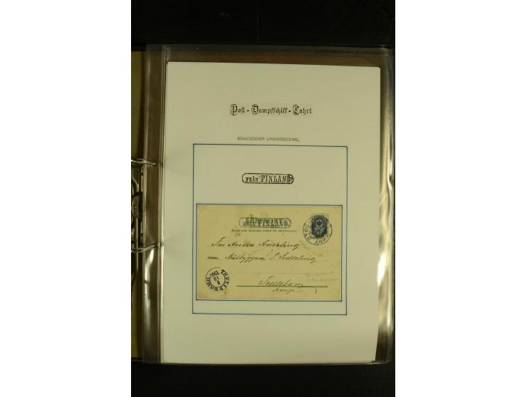 1846/1977 (ca.), interessante Sammlung "Schwedische Landungsstempel" mit ca. 150 Briefen und Karten, einigen losen Marken und