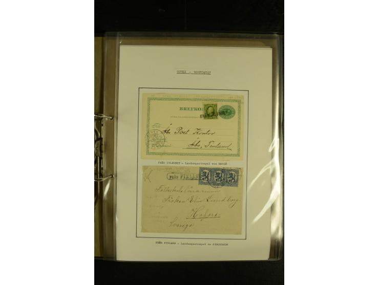 1846/1977 (ca.), interessante Sammlung "Schwedische Landungsstempel" mit ca. 150 Briefen und Karten, einigen losen Marken und