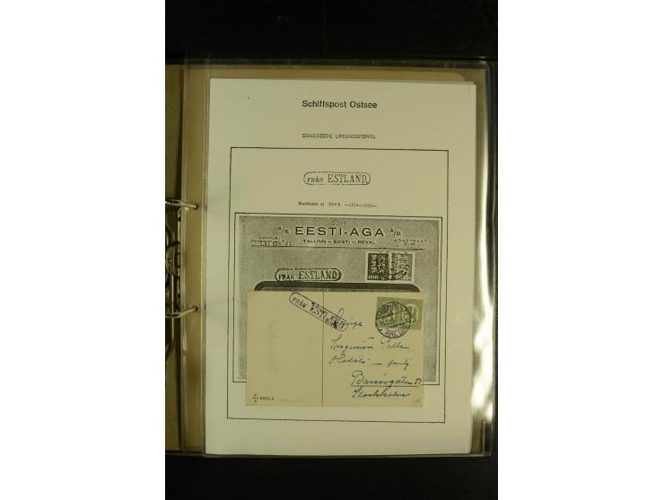 1846/1977 (ca.), interessante Sammlung "Schwedische Landungsstempel" mit ca. 150 Briefen und Karten, einigen losen Marken und