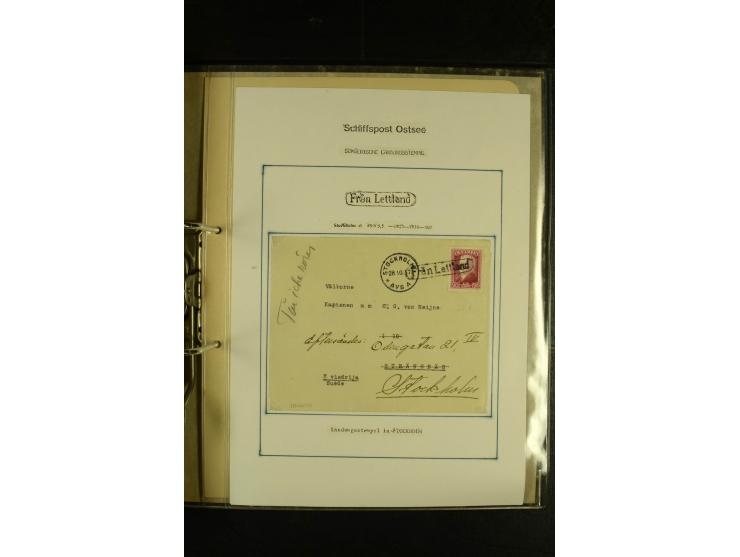 1846/1977 (ca.), interessante Sammlung "Schwedische Landungsstempel" mit ca. 150 Briefen und Karten, einigen losen Marken und