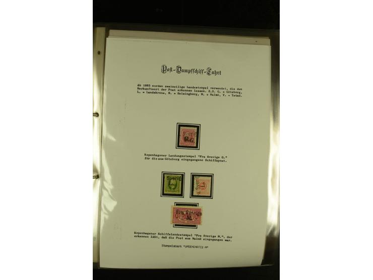 1846/1977 (ca.), interessante Sammlung "Schwedische Landungsstempel" mit ca. 150 Briefen und Karten, einigen losen Marken und