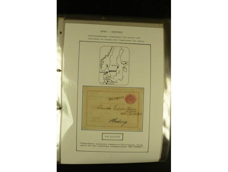 1846/1977 (ca.), interessante Sammlung "Schwedische Landungsstempel" mit ca. 150 Briefen und Karten, einigen losen Marken und