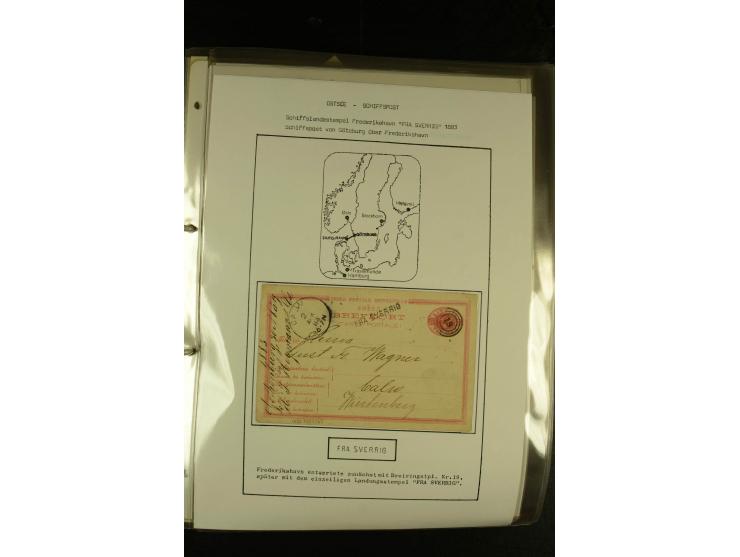 1846/1977 (ca.), interessante Sammlung "Schwedische Landungsstempel" mit ca. 150 Briefen und Karten, einigen losen Marken und