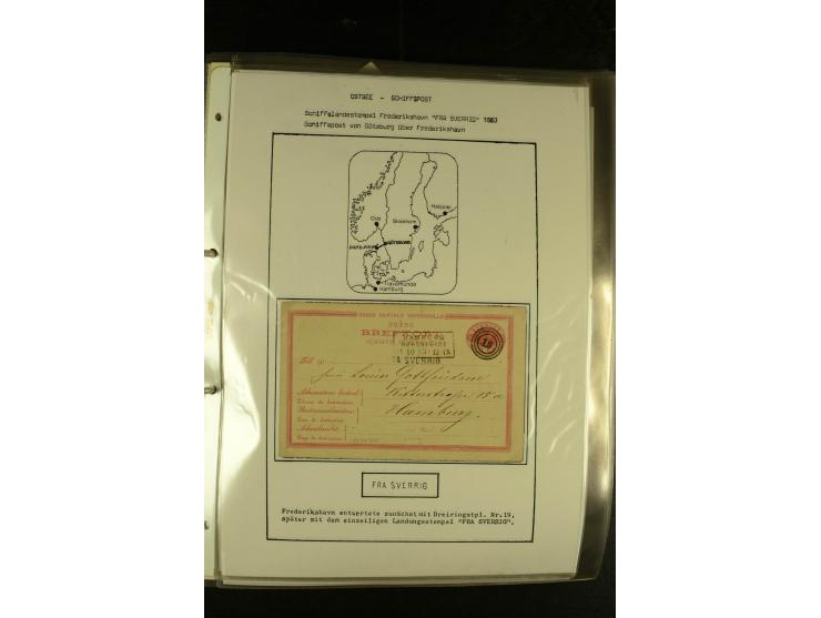 1846/1977 (ca.), interessante Sammlung "Schwedische Landungsstempel" mit ca. 150 Briefen und Karten, einigen losen Marken und