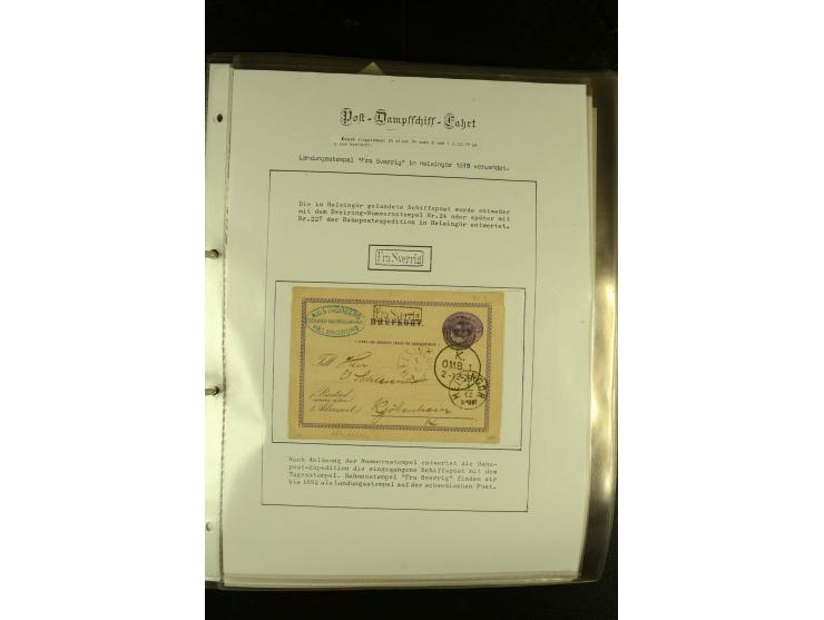 1846/1977 (ca.), interessante Sammlung "Schwedische Landungsstempel" mit ca. 150 Briefen und Karten, einigen losen Marken und