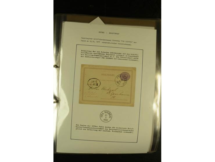 1846/1977 (ca.), interessante Sammlung "Schwedische Landungsstempel" mit ca. 150 Briefen und Karten, einigen losen Marken und