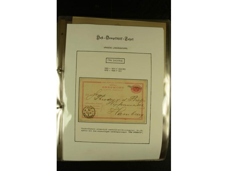 1846/1977 (ca.), interessante Sammlung "Schwedische Landungsstempel" mit ca. 150 Briefen und Karten, einigen losen Marken und