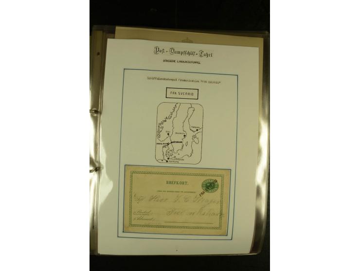 1846/1977 (ca.), interessante Sammlung "Schwedische Landungsstempel" mit ca. 150 Briefen und Karten, einigen losen Marken und