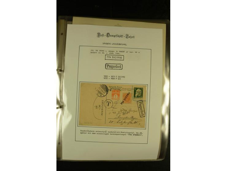 1846/1977 (ca.), interessante Sammlung "Schwedische Landungsstempel" mit ca. 150 Briefen und Karten, einigen losen Marken und