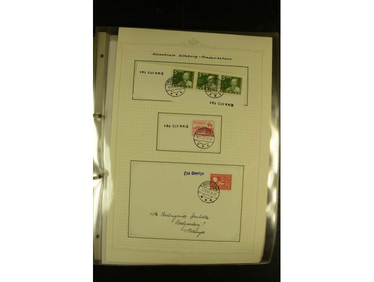 1846/1977 (ca.), interessante Sammlung "Schwedische Landungsstempel" mit ca. 150 Briefen und Karten, einigen losen Marken und
