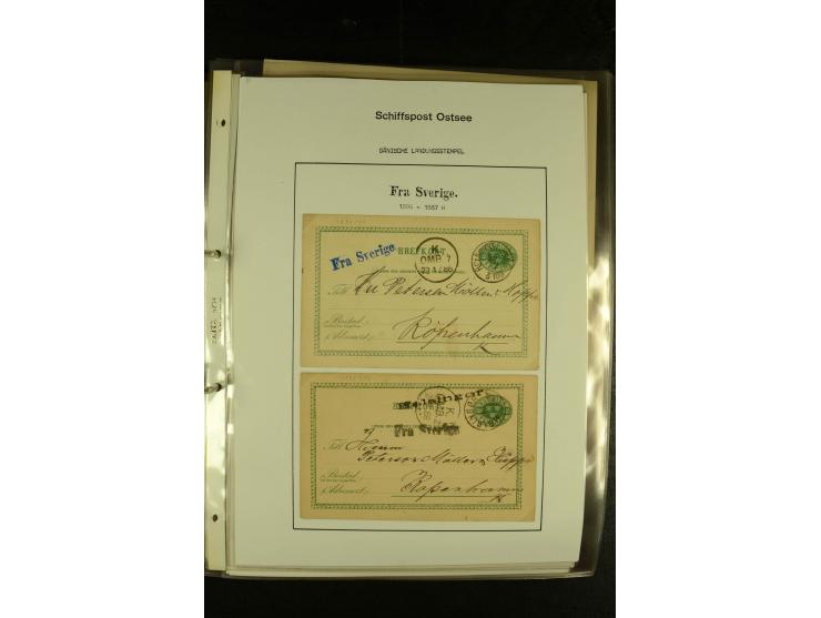 1846/1977 (ca.), interessante Sammlung "Schwedische Landungsstempel" mit ca. 150 Briefen und Karten, einigen losen Marken und