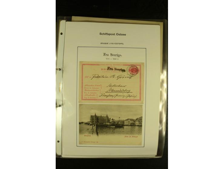 1846/1977 (ca.), interessante Sammlung "Schwedische Landungsstempel" mit ca. 150 Briefen und Karten, einigen losen Marken und