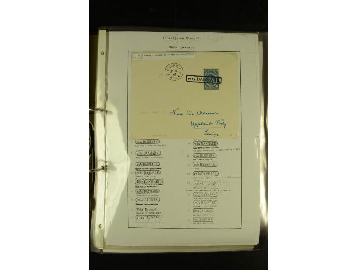 1846/1977 (ca.), interessante Sammlung "Schwedische Landungsstempel" mit ca. 150 Briefen und Karten, einigen losen Marken und