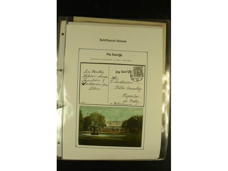 1846/1977 (ca.), interessante Sammlung "Schwedische Landungsstempel" mit ca. 150 Briefen und Karten, einigen losen Marken und