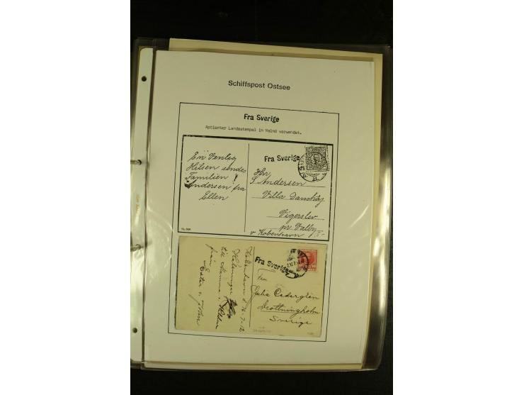 1846/1977 (ca.), interessante Sammlung "Schwedische Landungsstempel" mit ca. 150 Briefen und Karten, einigen losen Marken und