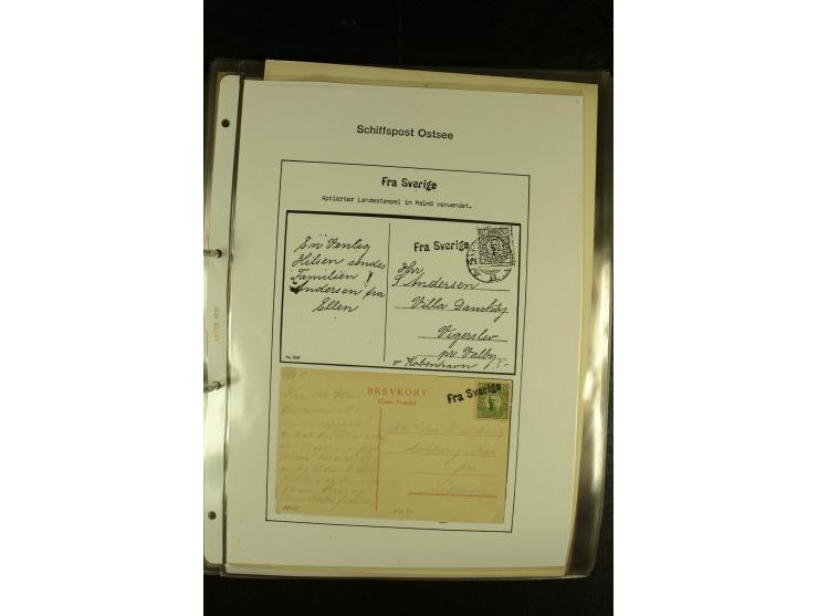 1846/1977 (ca.), interessante Sammlung "Schwedische Landungsstempel" mit ca. 150 Briefen und Karten, einigen losen Marken und