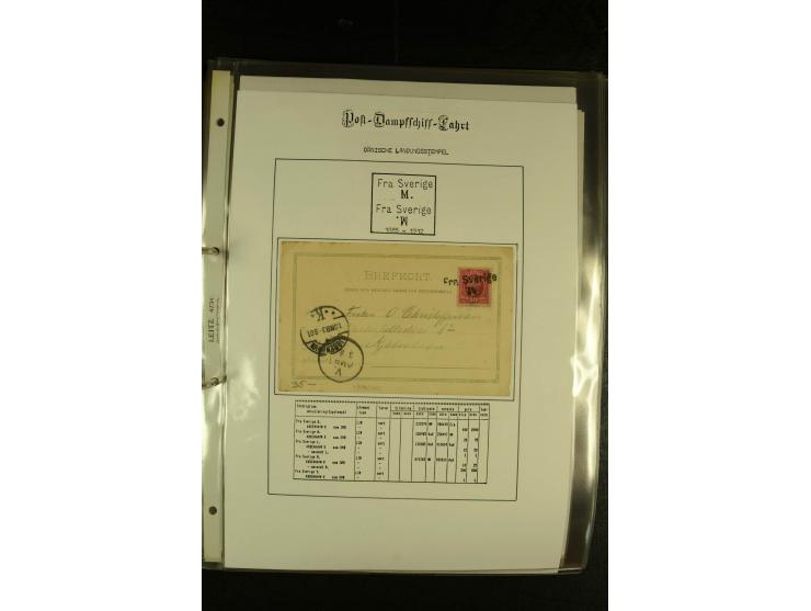 1846/1977 (ca.), interessante Sammlung "Schwedische Landungsstempel" mit ca. 150 Briefen und Karten, einigen losen Marken und