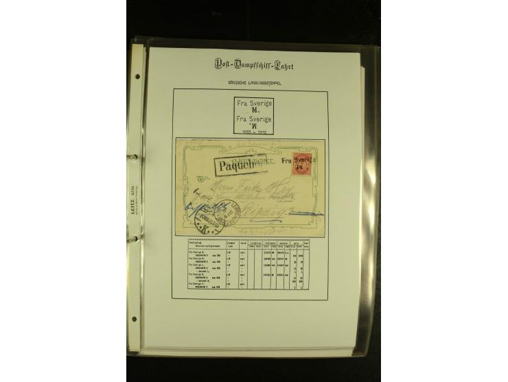 1846/1977 (ca.), interessante Sammlung "Schwedische Landungsstempel" mit ca. 150 Briefen und Karten, einigen losen Marken und