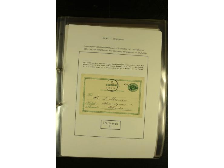 1846/1977 (ca.), interessante Sammlung "Schwedische Landungsstempel" mit ca. 150 Briefen und Karten, einigen losen Marken und
