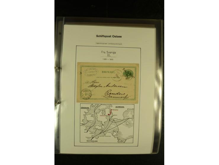 1846/1977 (ca.), interessante Sammlung "Schwedische Landungsstempel" mit ca. 150 Briefen und Karten, einigen losen Marken und