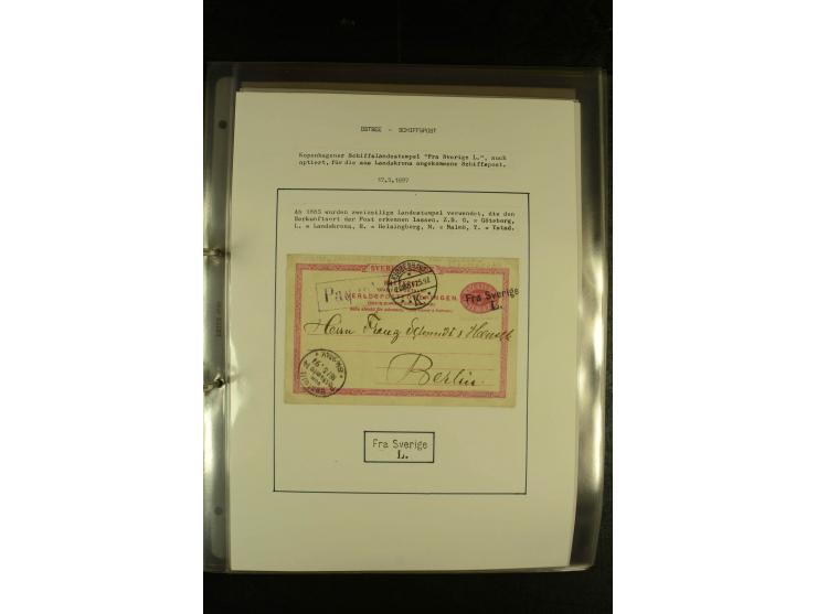 1846/1977 (ca.), interessante Sammlung "Schwedische Landungsstempel" mit ca. 150 Briefen und Karten, einigen losen Marken und
