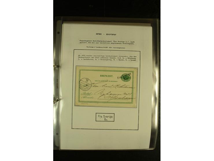1846/1977 (ca.), interessante Sammlung "Schwedische Landungsstempel" mit ca. 150 Briefen und Karten, einigen losen Marken und
