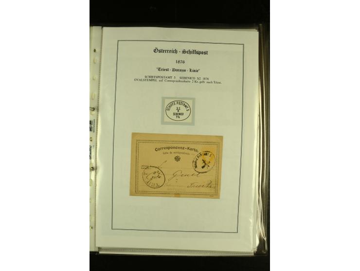 1850/1960 (ca.), interessante Sammlung Schiffspost aus Österreich inkl. Lombardei Venetien, Levante, Italien und der Schweiz 