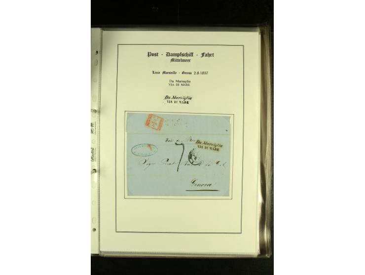 1850/1960 (ca.), interessante Sammlung Schiffspost aus Österreich inkl. Lombardei Venetien, Levante, Italien und der Schweiz 