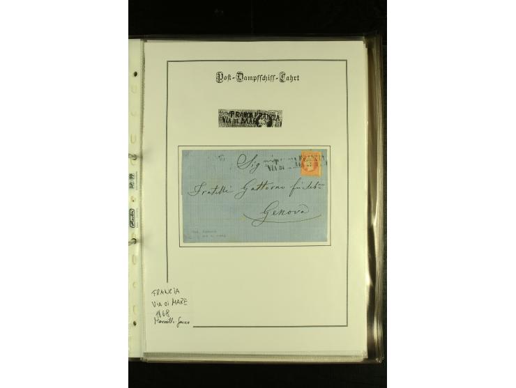 1850/1960 (ca.), interessante Sammlung Schiffspost aus Österreich inkl. Lombardei Venetien, Levante, Italien und der Schweiz 