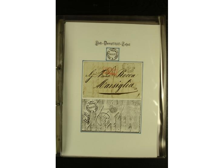1850/1960 (ca.), interessante Sammlung Schiffspost aus Österreich inkl. Lombardei Venetien, Levante, Italien und der Schweiz 