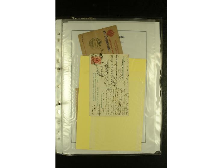 1855/1916, kleine Sammlung "Russische Schiffspost" mit einigen alten Frachtscheinen und 16 Schiffspost-Stempeln (ab 1903) bzw
