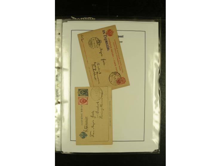 1855/1916, kleine Sammlung "Russische Schiffspost" mit einigen alten Frachtscheinen und 16 Schiffspost-Stempeln (ab 1903) bzw