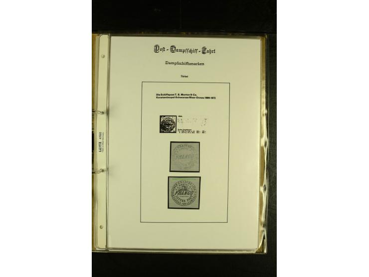 1857/1880 (ca.), interessante kleine Sammlung mit amtlichen und privaten "Dampfschiffsmarken" aus aller Welt, dabei u.a. Russ
