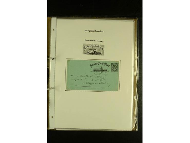 1857/1880 (ca.), interessante kleine Sammlung mit amtlichen und privaten "Dampfschiffsmarken" aus aller Welt, dabei u.a. Russ