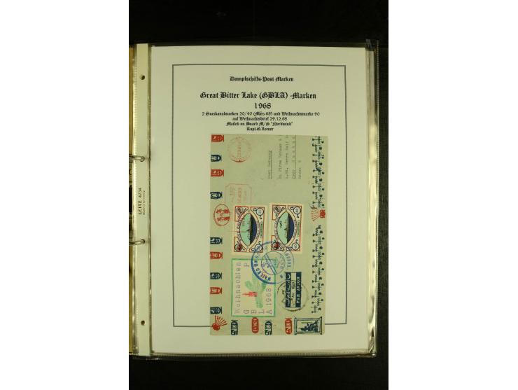 1857/1880 (ca.), interessante kleine Sammlung mit amtlichen und privaten "Dampfschiffsmarken" aus aller Welt, dabei u.a. Russ