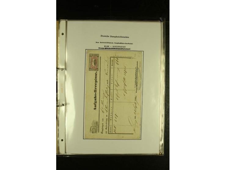 1857/1880 (ca.), interessante kleine Sammlung mit amtlichen und privaten "Dampfschiffsmarken" aus aller Welt, dabei u.a. Russ